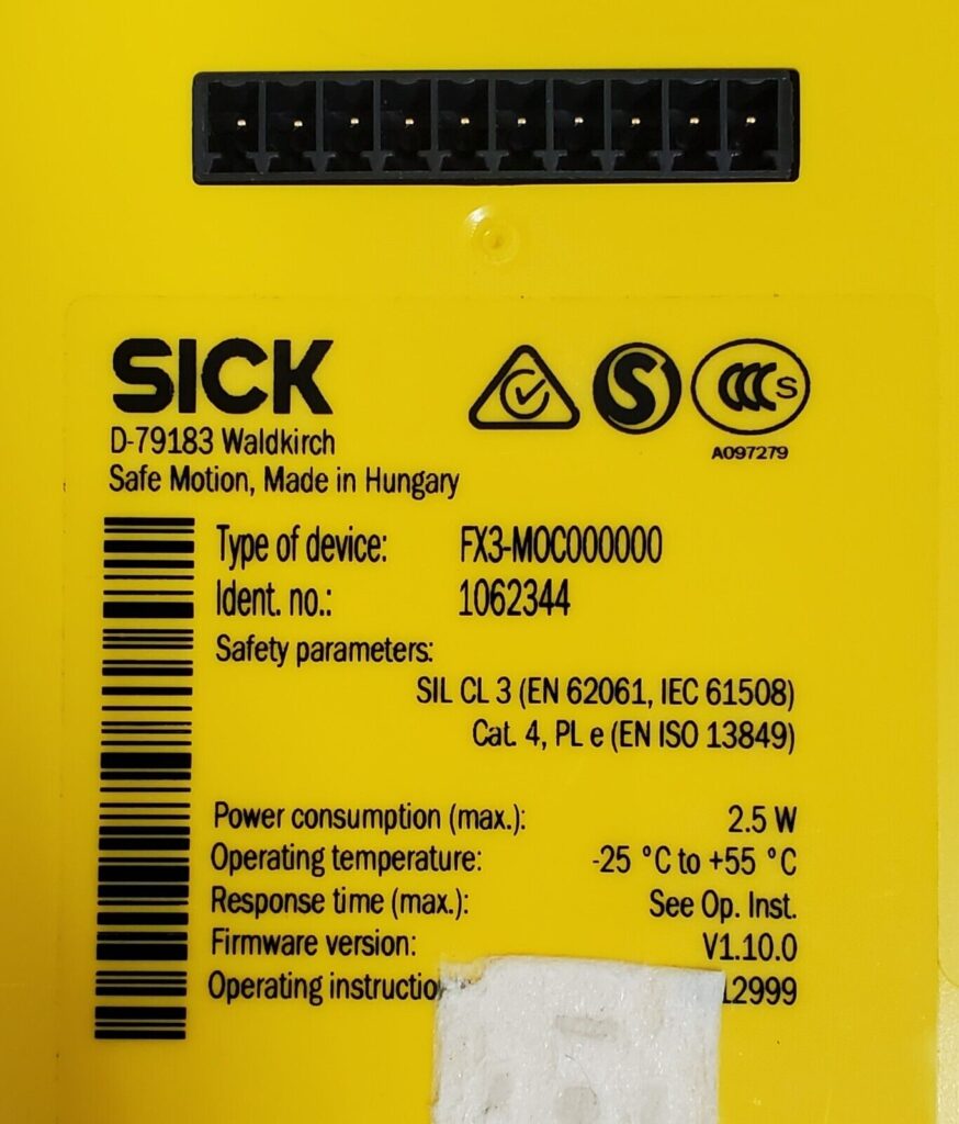 FX3 MOC000000 SICK Flexi Soft Drive Monitor SAFE MOTION Wartung